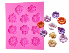 Mini Flowers Silicone Mold with 11 Flower Cavities
