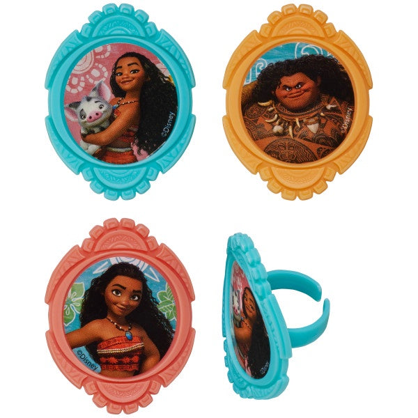 Moana  Cupcake Rings - 12 Cupcake Rings