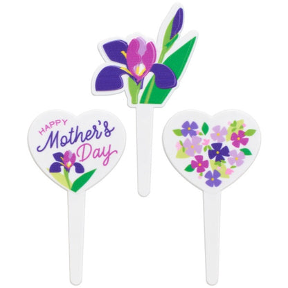 Mother's Day Blooms Cupcake Picks - 12 Cupcake Picks
