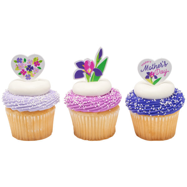 Mother's Day Blooms Cupcake Picks - 12 Cupcake Picks