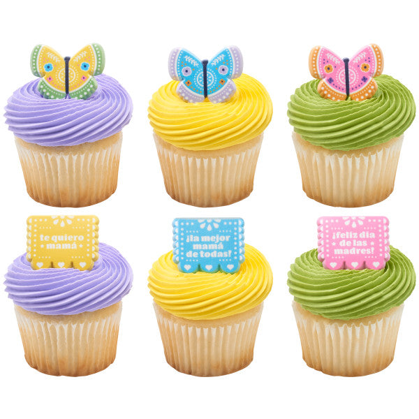 La Mejor Mama De Todas Cupcake Rings - 12 Cupcake Rings