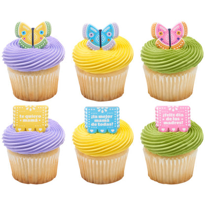 La Mejor Mama De Todas Cupcake Rings - 12 Cupcake Rings