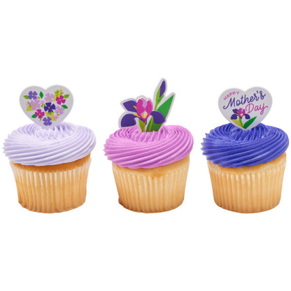 Mother's Day Blooms Cupcake Picks - 12 Cupcake Picks