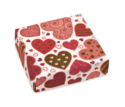 Multi Colored Heart Candy Box, 3 oz, 2 Piece Box with Separate Top & Bottom