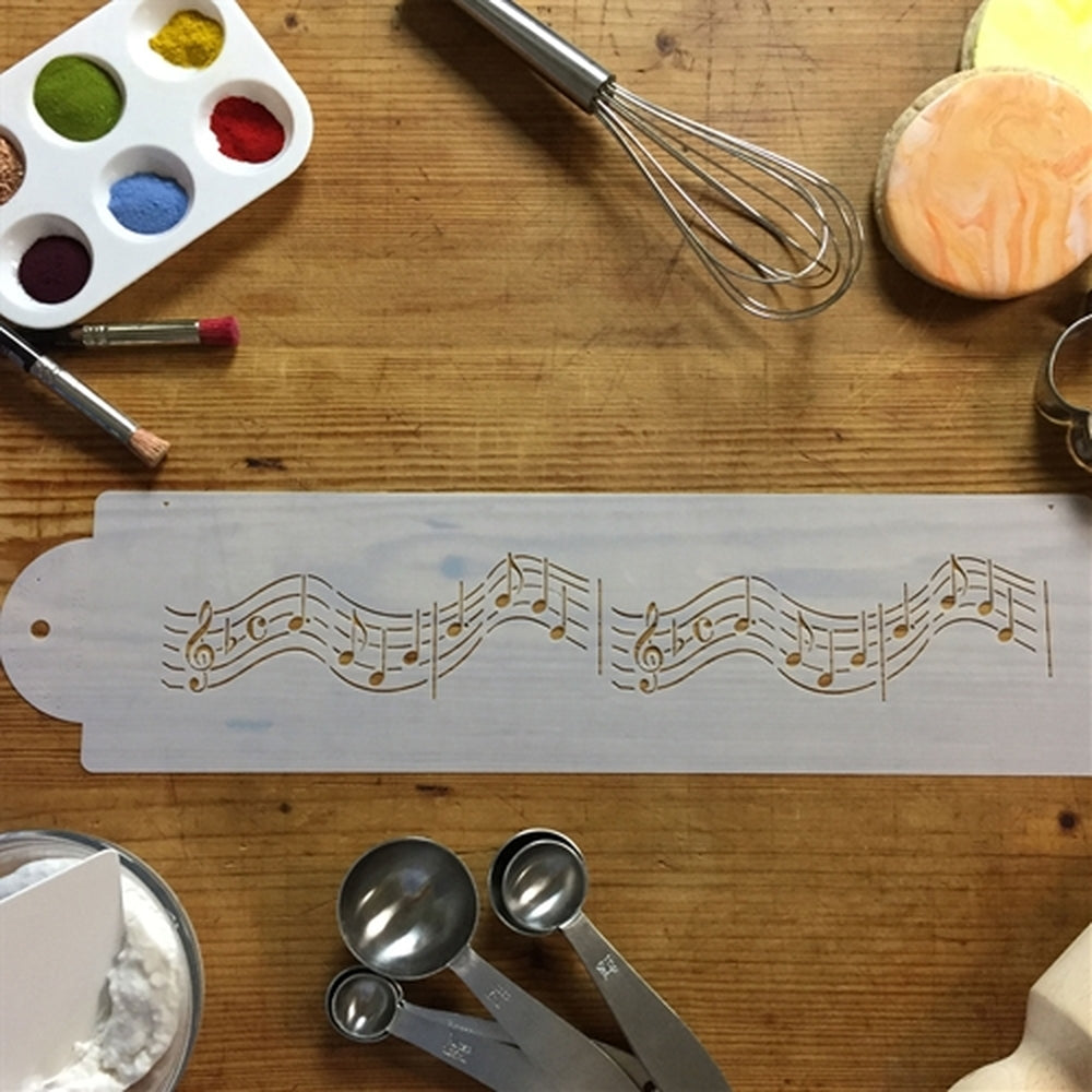 Musical Notes Cake Side Stencil