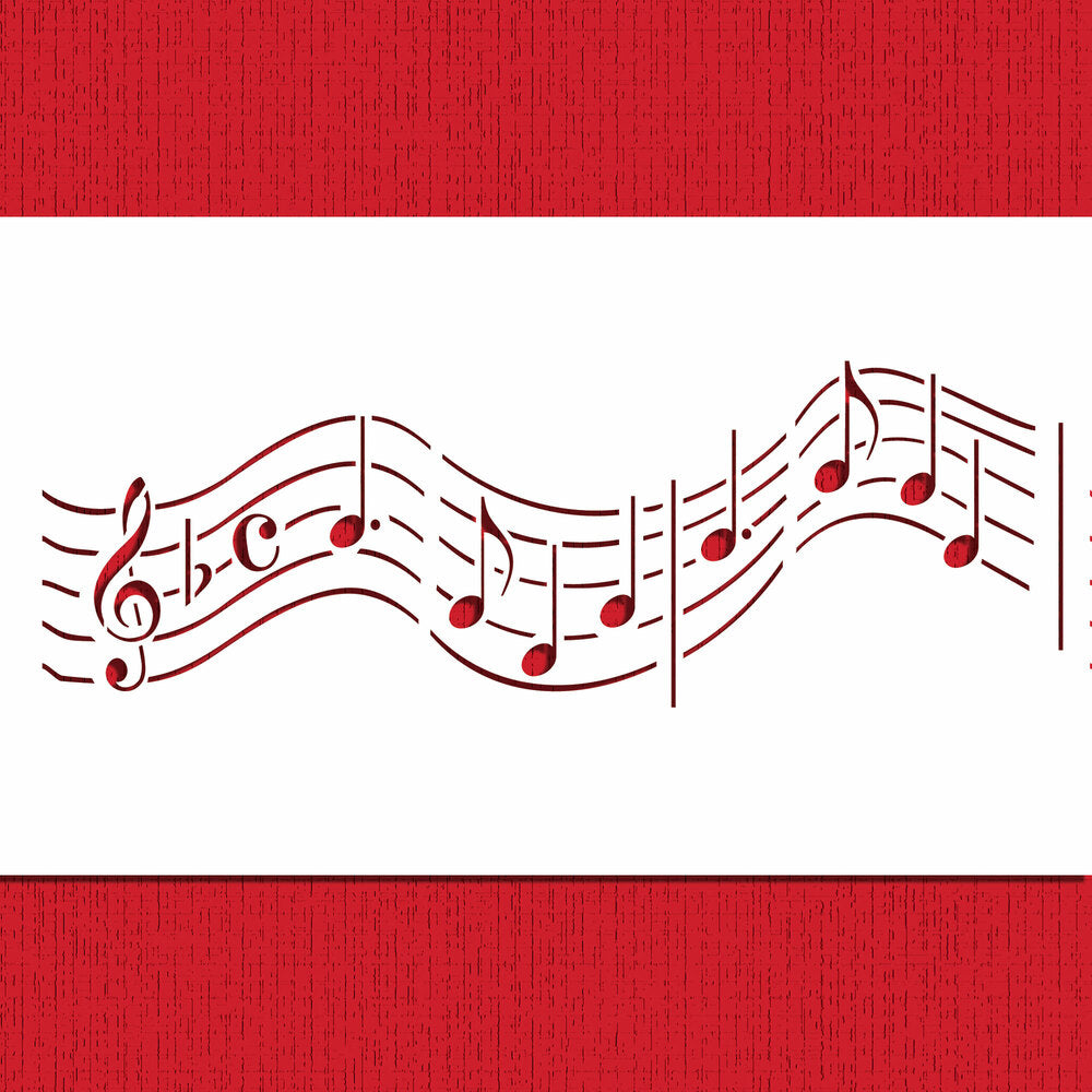 Musical Notes Cake Side Stencil