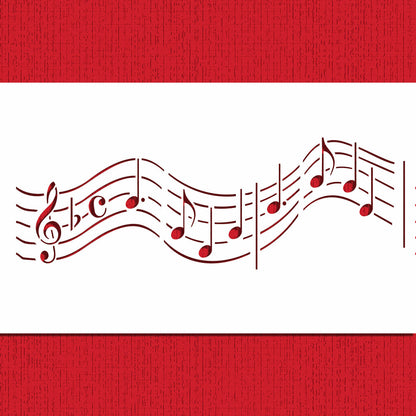 Musical Notes Cake Side Stencil