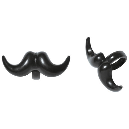 Black Mustache Cupcake Rings - 12 Rings