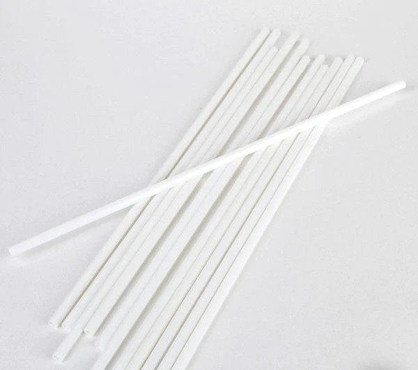 12 Inch, White Plastic Dowel Rods, 12 Per Package