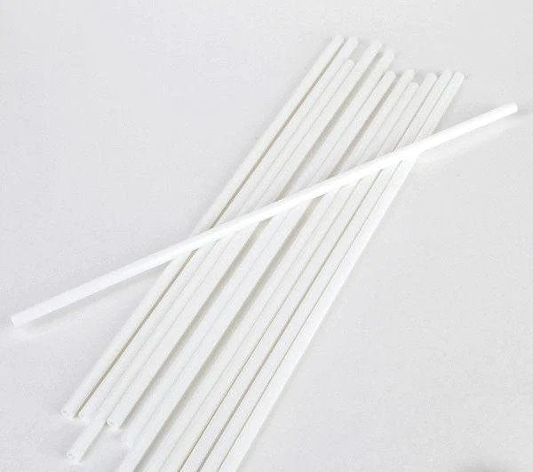 12 Inch, White Plastic Dowel Rods, 12 Per Package