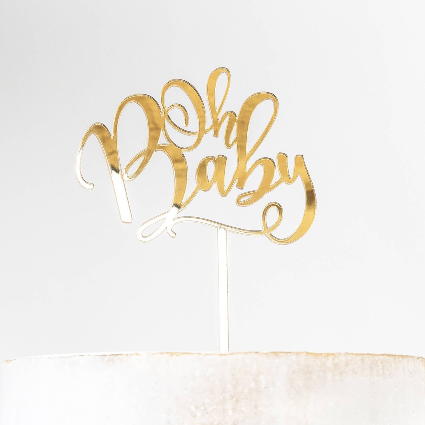 Gold Acrylic, Oh Baby Cake Topper