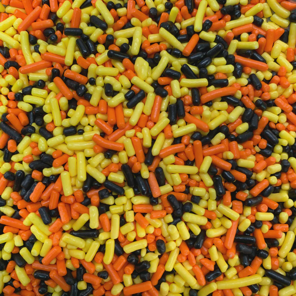 Orange, Yellow & Black Sprinkles / Jimmies