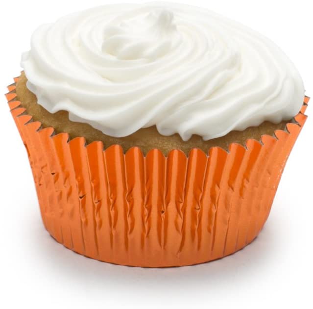 Orange Foil Baking Cups - 32 Cupcake Liners