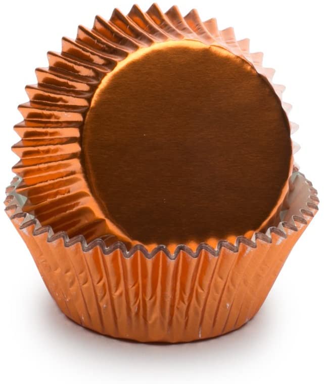 Orange Foil Baking Cups - 32 Cupcake Liners