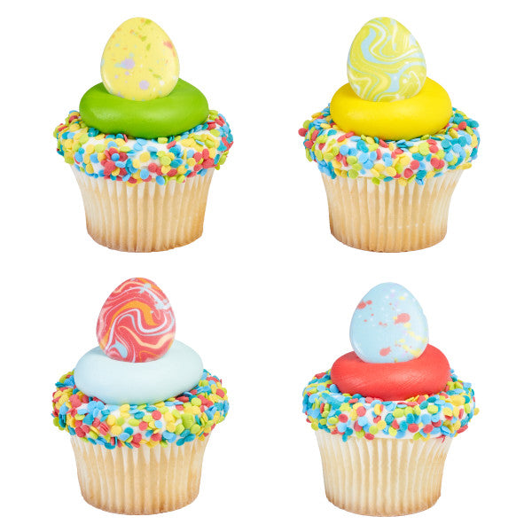 Painted Eggs Cupcake Rings - 12 Rings