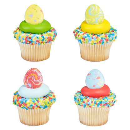 Painted Eggs Cupcake Rings - 12 Rings