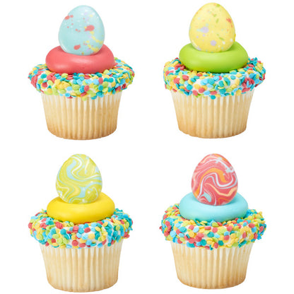 Painted Eggs Cupcake Rings - 12 Rings