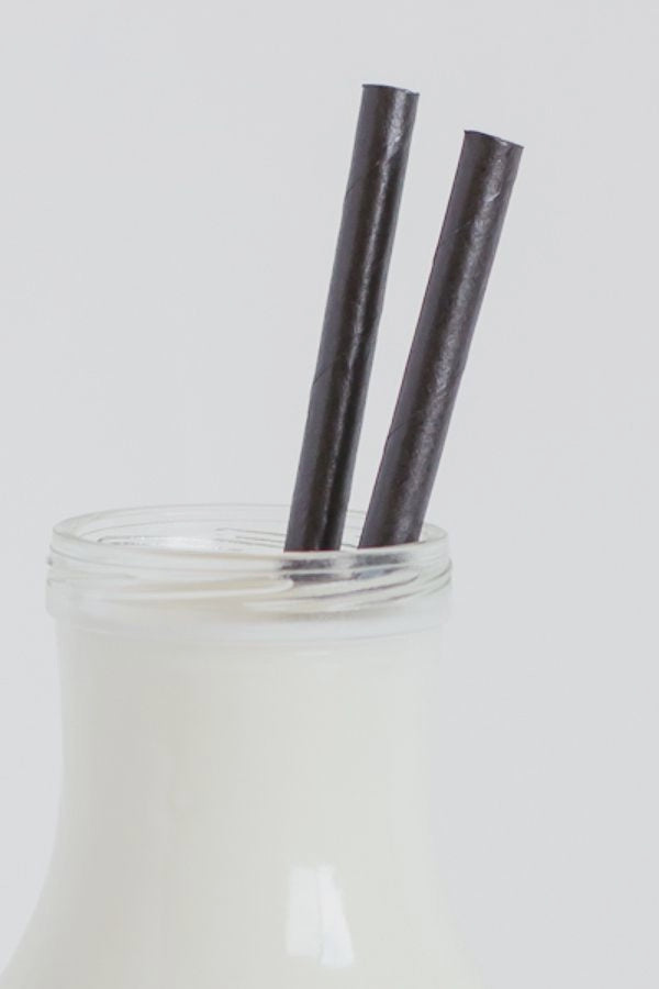 Solid Black Cake Pop Straws - 25 Straws