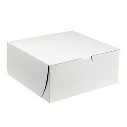 White Pie Box - Flat - 10 inch - 10x10x2.5 (Kraft Inside)