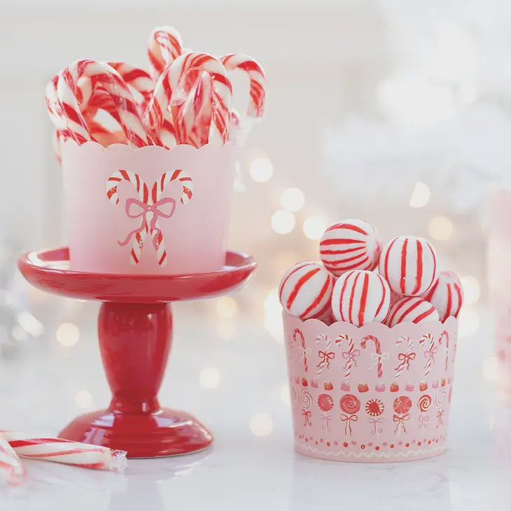 Pink Candy Cane Baking Cups