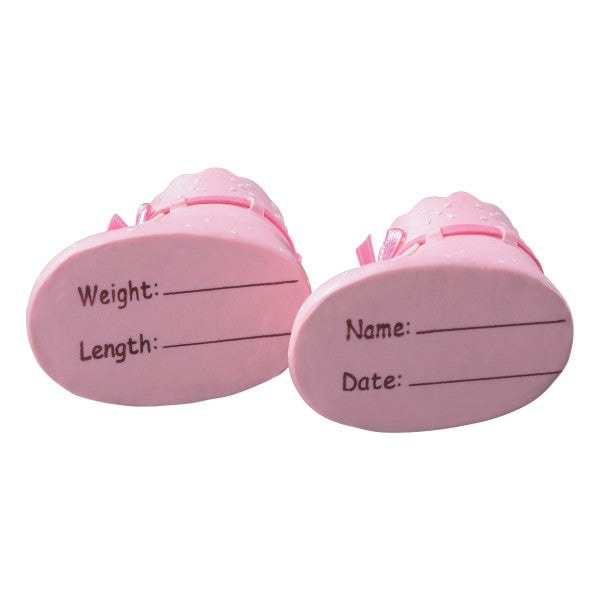 Pink Baby Booties Cake Topper Set