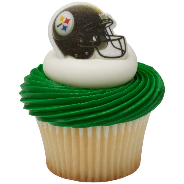 Pittsburgh Steelers Helmets Cupcake Rings - 12 Rings