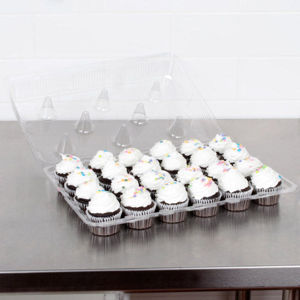 24 Count, Standard Size  Plastic Cupcake Container (Clamshell)