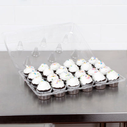 24 Count, Standard Size  Plastic Cupcake Container (Clamshell)