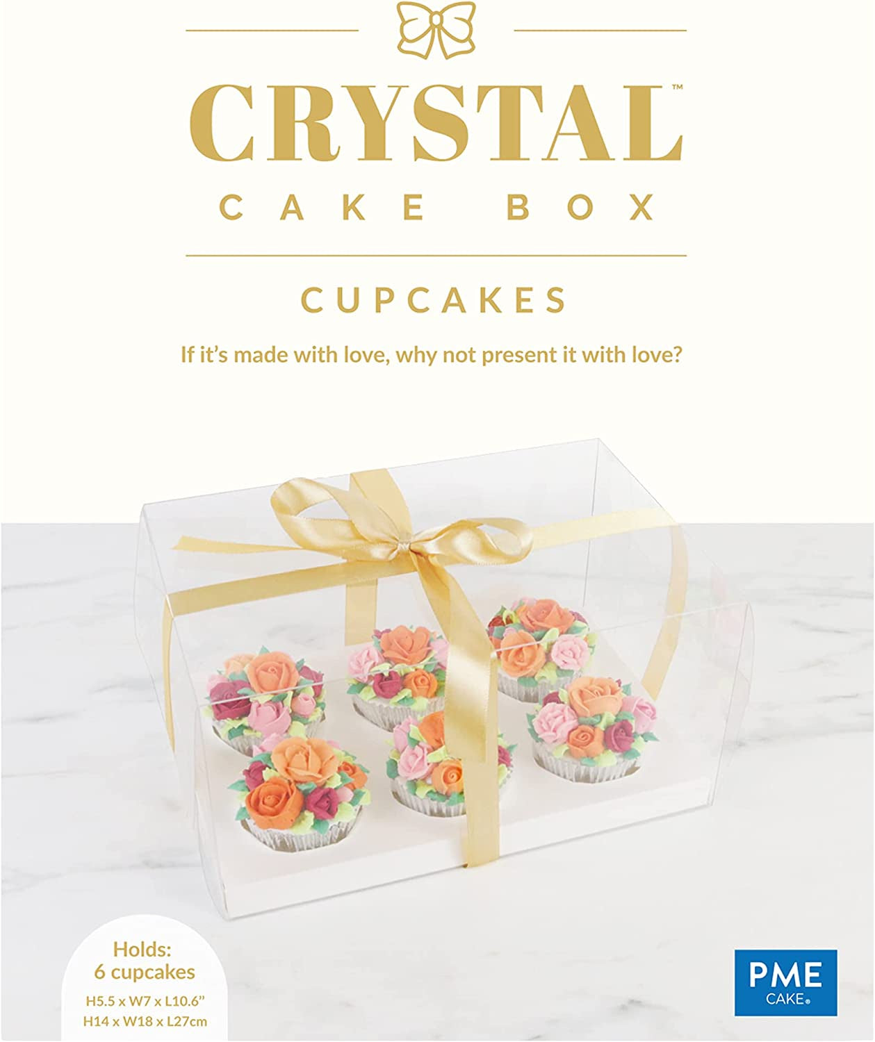 PME Crystal Clear Cupcake Box, 6 Count