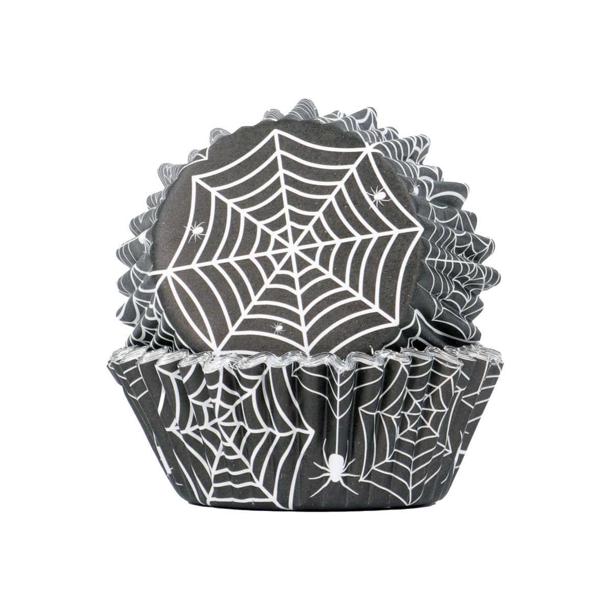 Halloween Spider Web, Foil-Lined Cupcake Liners - 30 Cupcake Liners