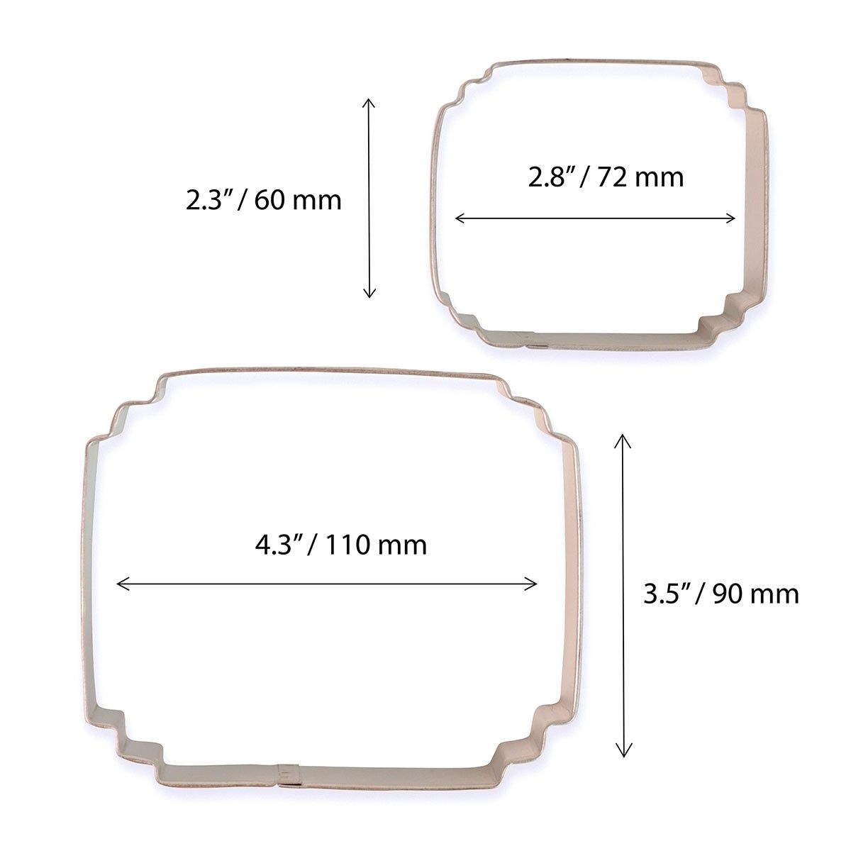 Rectangular Plaque Cookie Cutter - Set of 2