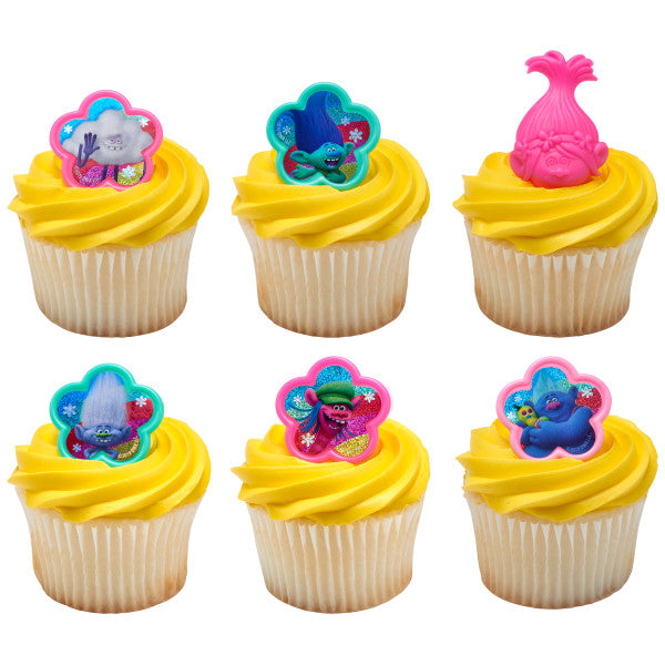 DreamWorks Trolls Hugs & Happiness Cupcake Rings - 12 Rings