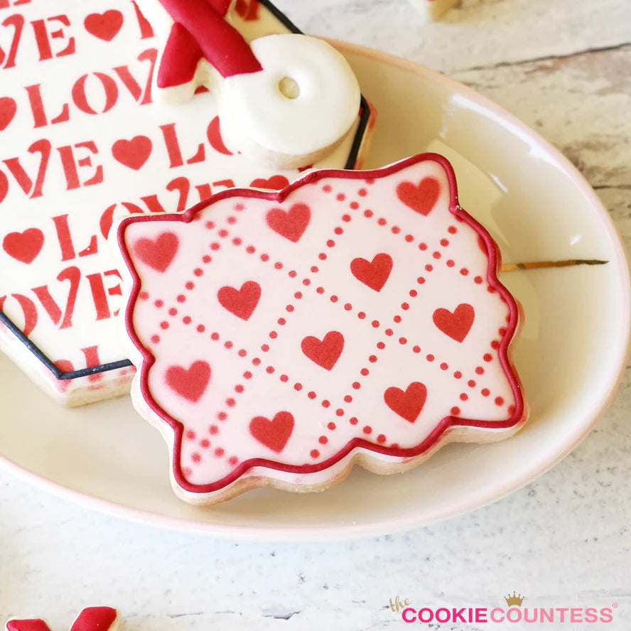 Quilted Heart Pattern Stencil