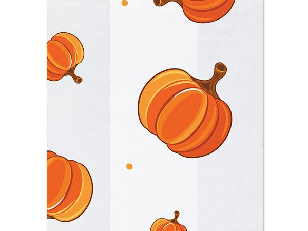 Pumpkin Patch Cellophane Treat Bags - 3.5 x 2 x 7.5 - 10 Bags