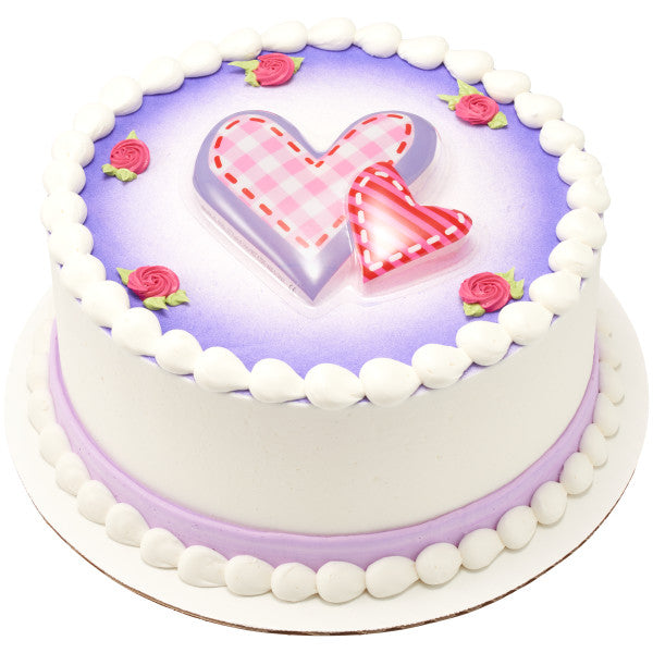 Purple & Pink Cross My Heart Cake Topper Pop Top