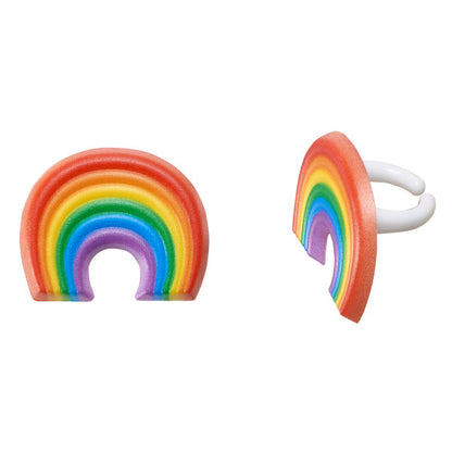Rainbow Cupcake Rings - 6 Cupcake Rings