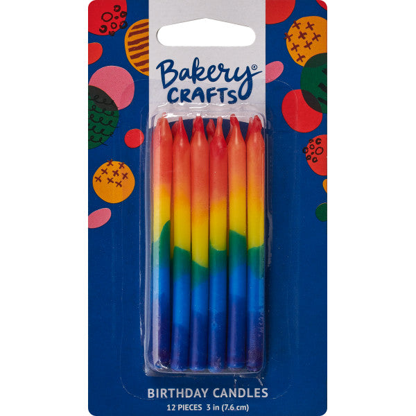 Rainbow Ombre Candles, 12pc