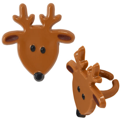 Reindeer Face - 12 Cupcake Rings