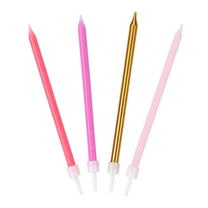 Rose Pink and Gold Birthday Candles