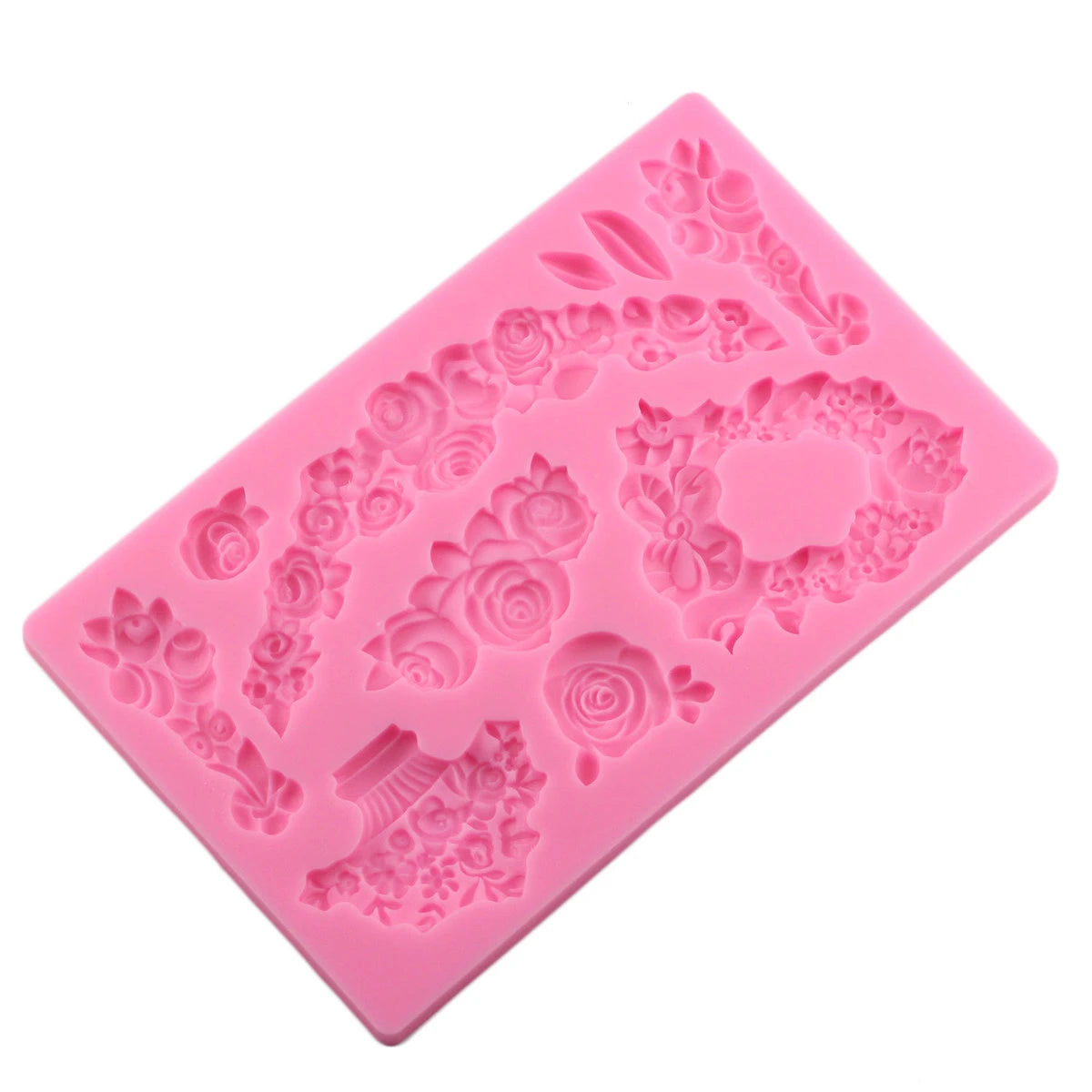 Rose Garland Border Silicone Mold