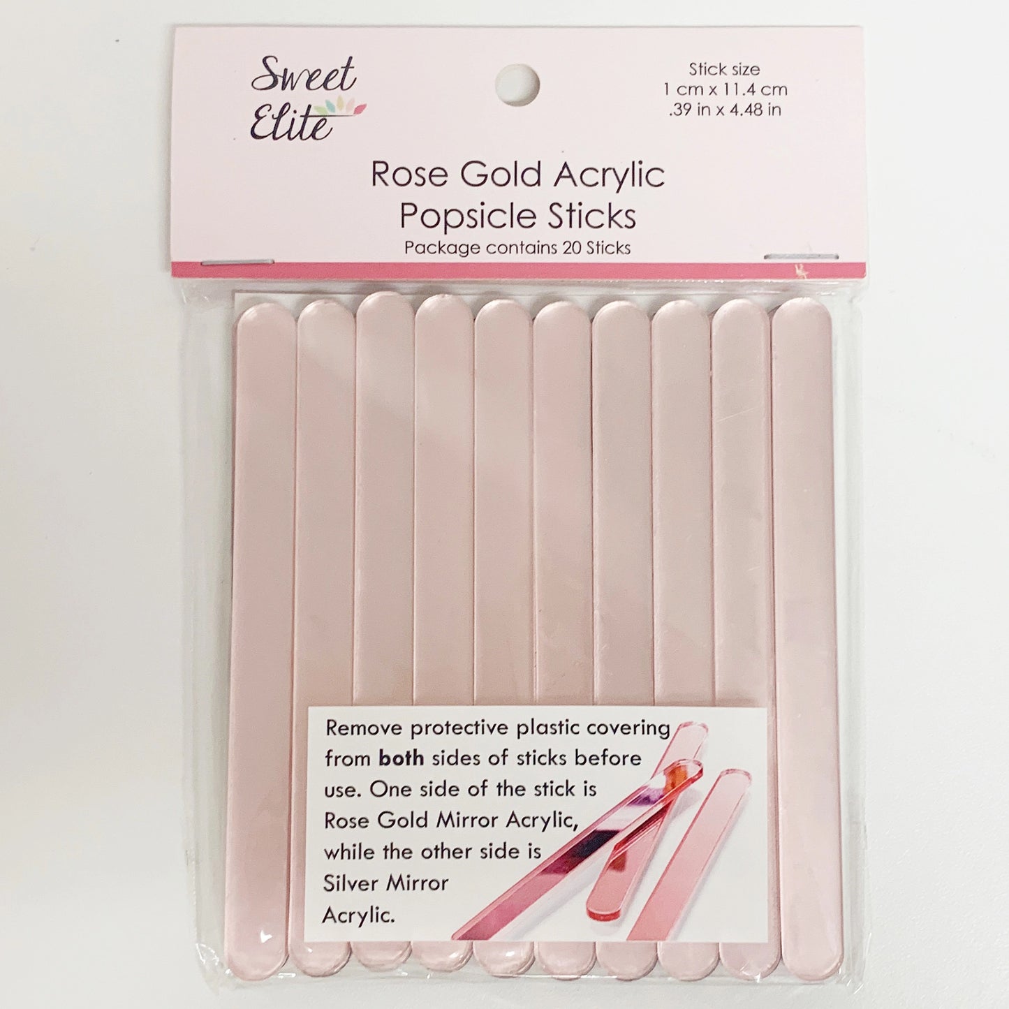 Rose Gold Acrylic Popsicle Sticks