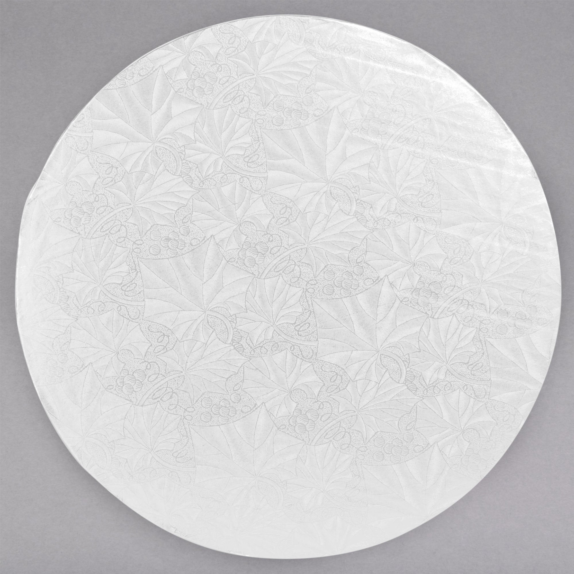 image of a 12 inch white round cake drum that is 1/4 inch thick