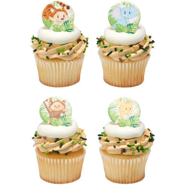 Baby Jungle (Safari) Animals Cupcake Rings - 12 Rings