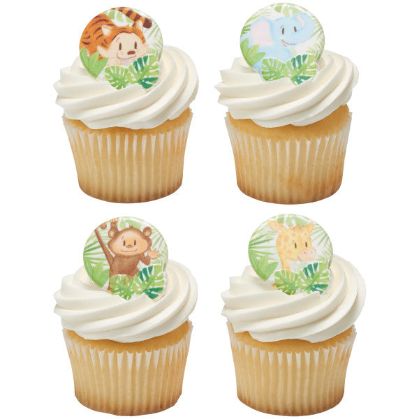 Baby Jungle (Safari) Animals Cupcake Rings - 12 Rings