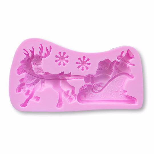 Santa in a Sleigh Silicone Mold