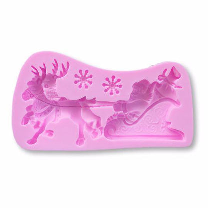 Santa in a Sleigh Silicone Mold