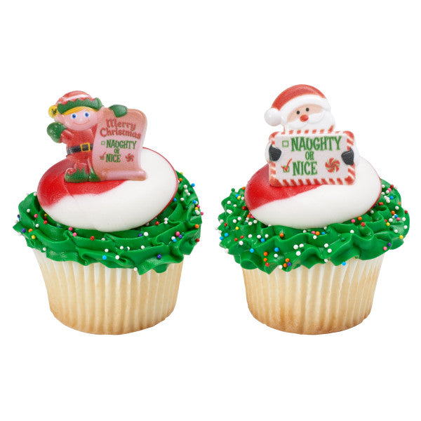 Santa And Elf Cupcake Rings
