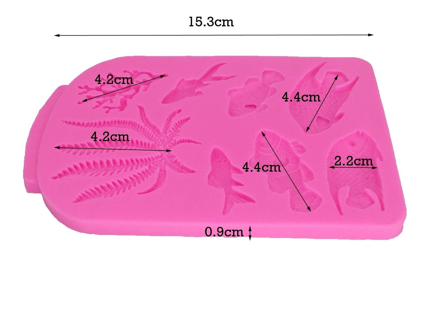 Sea Themed Silicone Mold with 8 Cavities