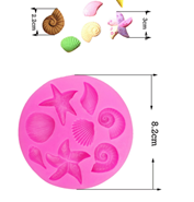 Seashell Silicone Mold with Starfish