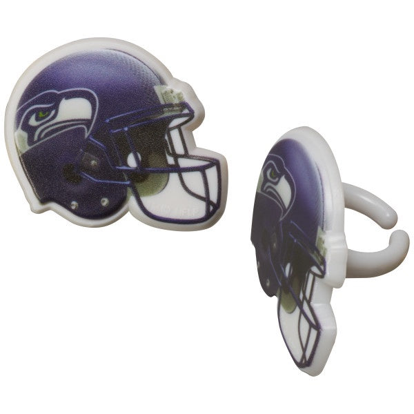 Seattle Seahawk Cupcake Rings - 12 Rings